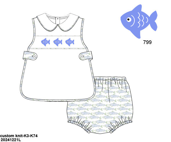 Just Keep Swimming Smock Diaper Set