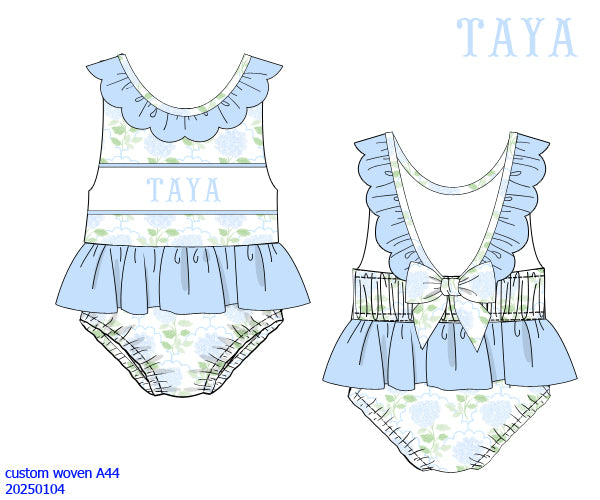 Girls One Piece Swim (More Patterns Available)