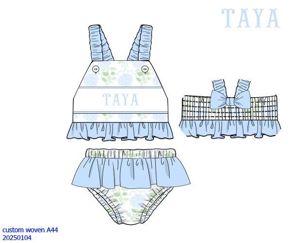 Girls Two Piece Swim (More Patterns Available)