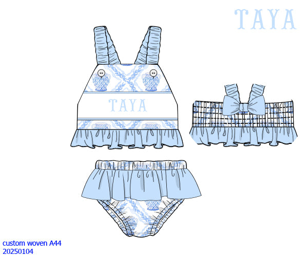 Girls Two Piece Swim (More Patterns Available)