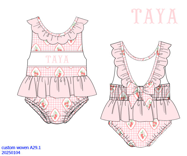 Girls One Piece Swim (More Patterns Available)