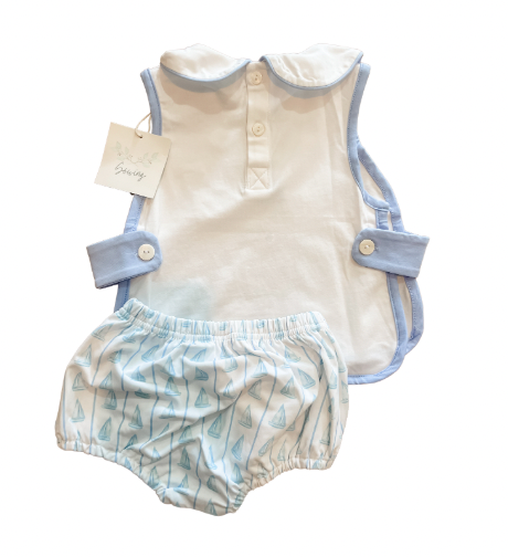 French Knot Sailboat Diaper Set