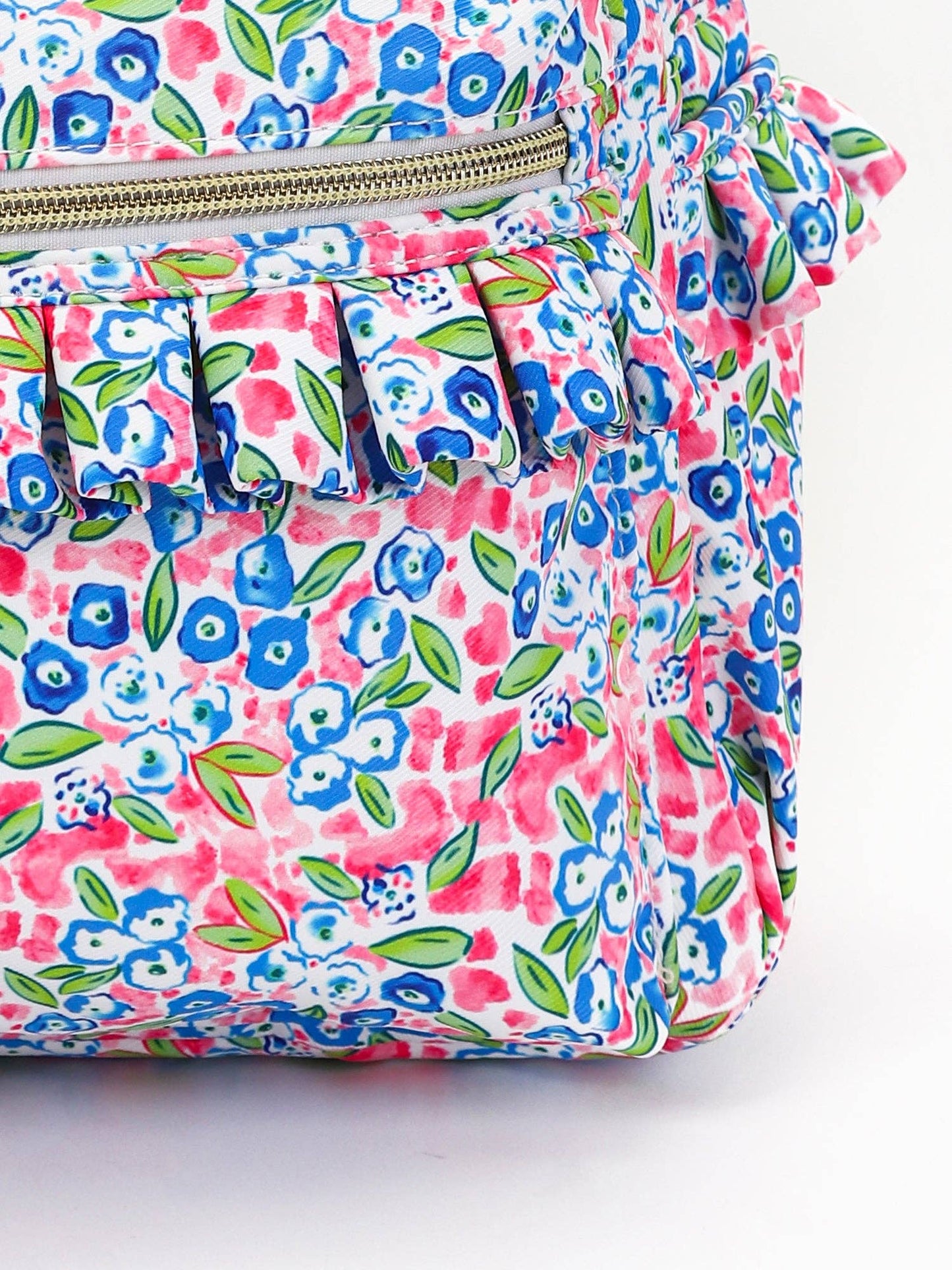 Blue Flower Girls Ruffle Backpack
