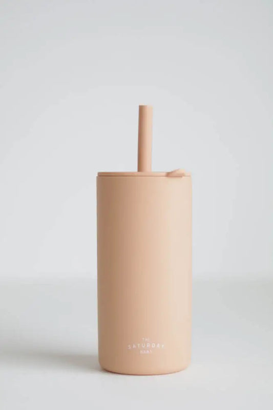 Kid Silicone Straw Cups-Sand