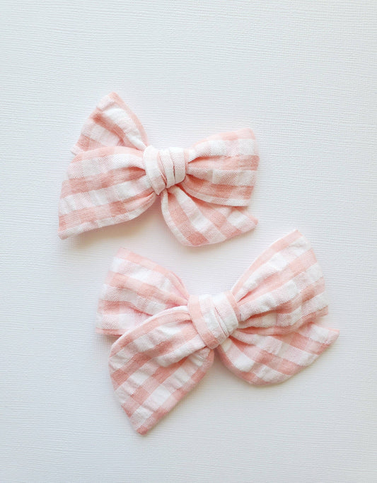 Large Bow-Pink Gingham