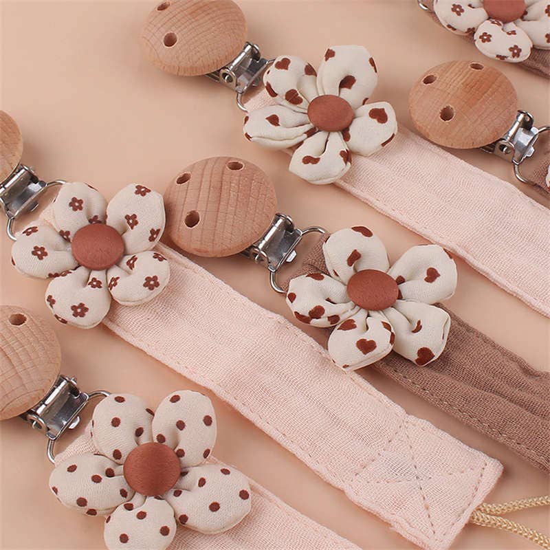 Taupe Grids Paci Holder