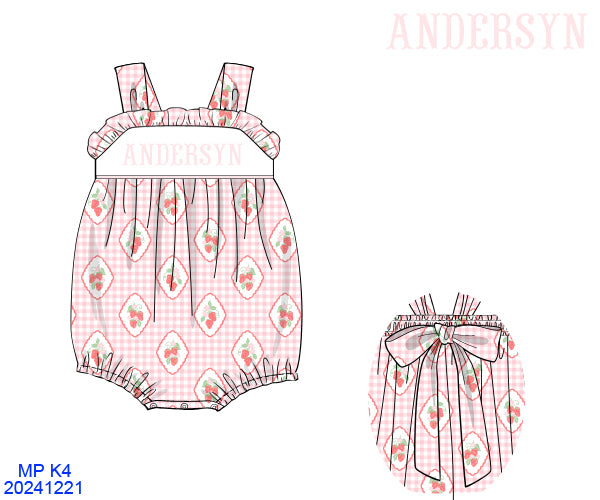 Summer Strawberries Smock Bubble