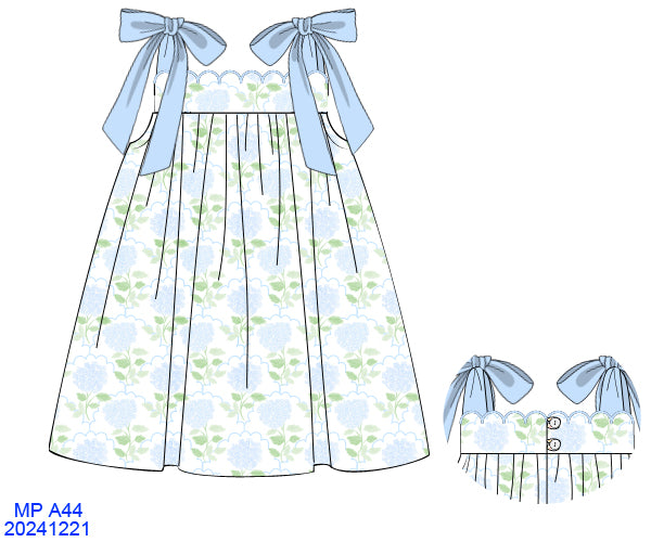 Hydrangea Scallop Dress