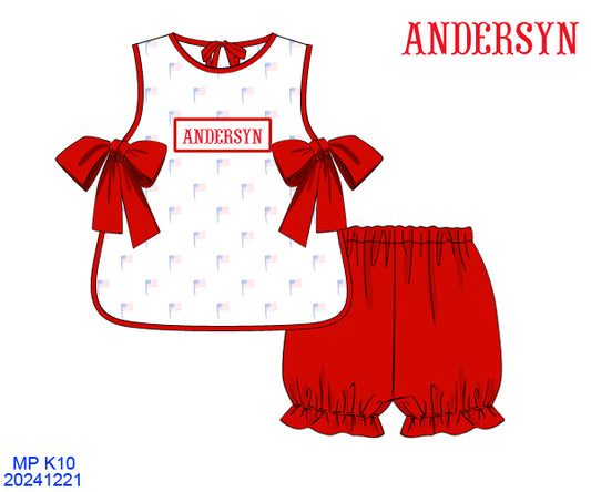 Red White and Blue Set with Bows