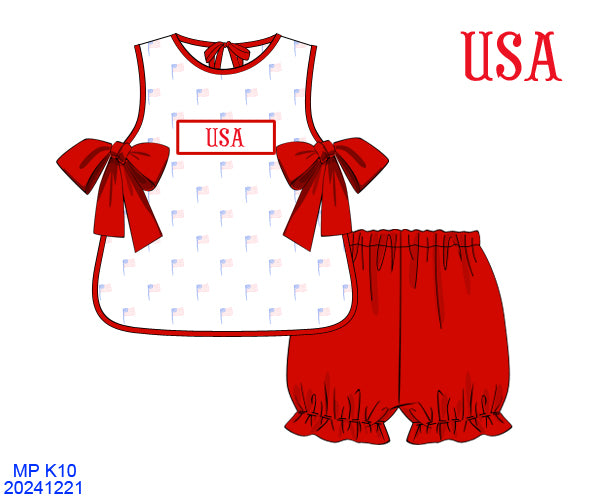 Red White and Blue Set with Bows