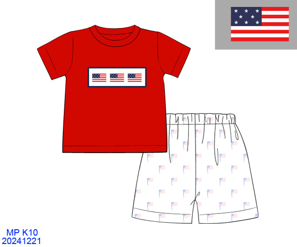 Red White and Blue Smock Set