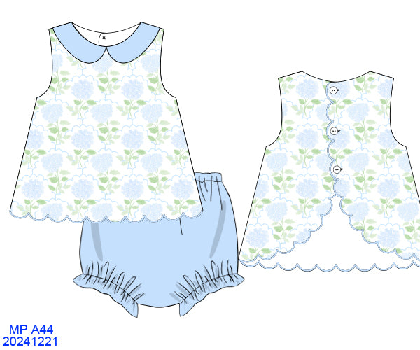 Hydrangea Scallop Collar Tank Set