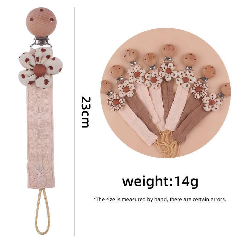 Taupe Flower Paci Holder