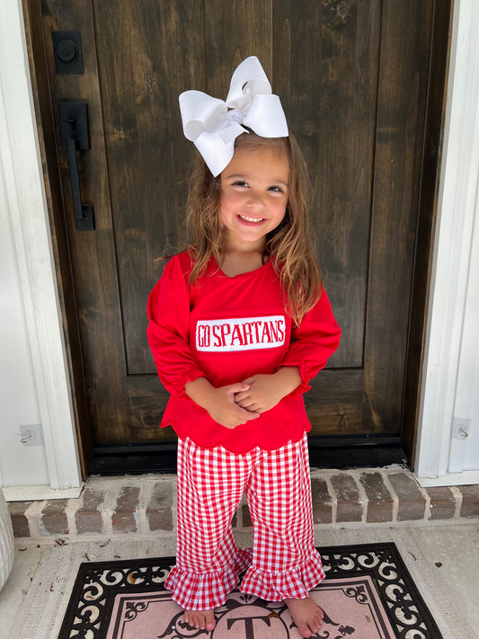 Girls Red Spartans Pant Set