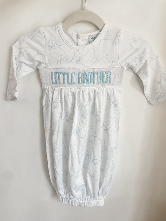 Storks Newborn Smock "Little Brother"