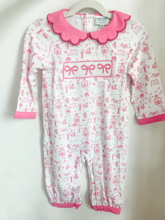 Pink Playground Smocked Longall