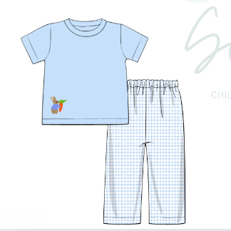 Easter French Knot Boys Pant Set