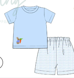 Easter French Knot Boys Short Set