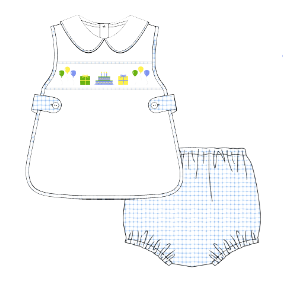 Let's Celebrate Boys Smocked Diaper Set