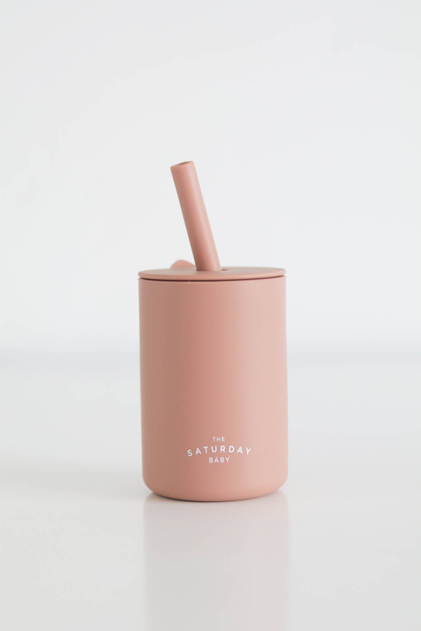 The Saturday Baby Silicone Straw Cup-Coral