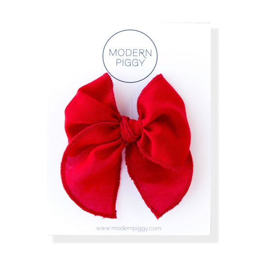 Red | Petite Party Bow: Alligator Clip